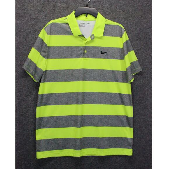 Nike Golf Dri-Fit Men's Short Sleeve Standard Fit Polo Shirt Large Gray Green - Picture 1 of 5